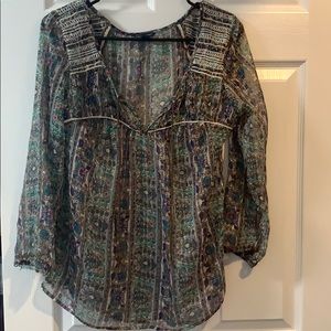 American eagle long sleeve sheer top